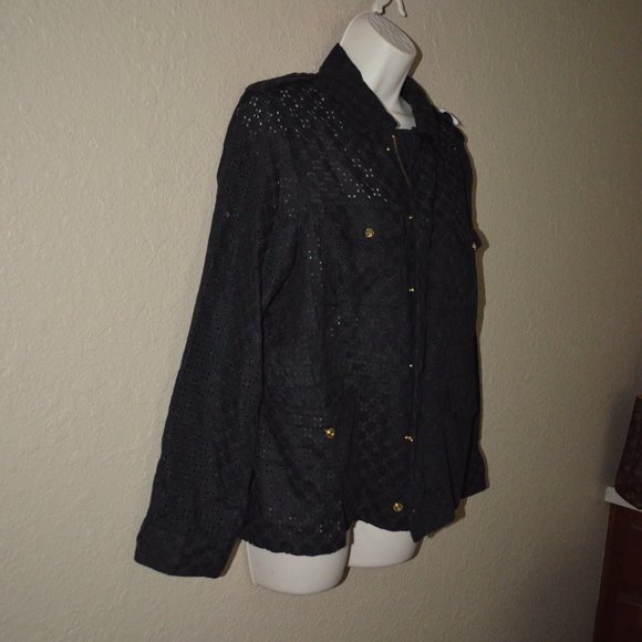 NWOT $1245 Sz S Tu Es Mon Tresor Black Linen Eyelet AFTER ALL I LOVE YOU Jacket - Picture 6 of 9